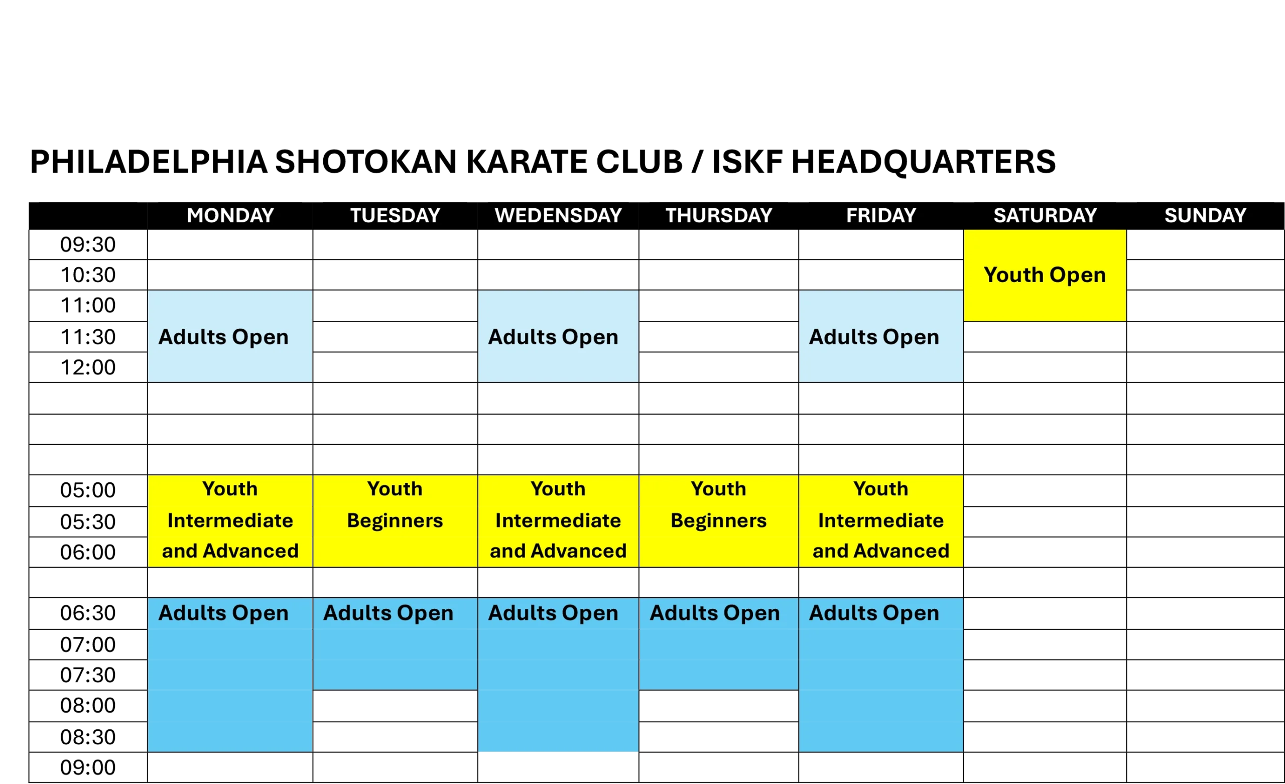 Class Schedule2024